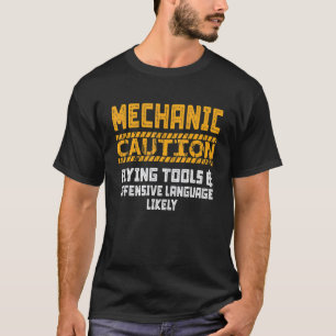 Camiseta Mecânico de Oficina Cuidado com Ferramentas Voador