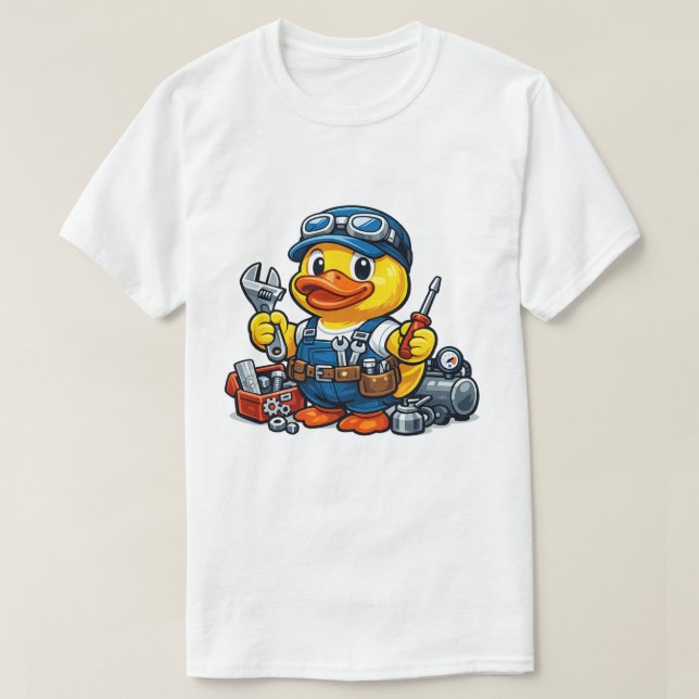 Camiseta Mecânico de Pato de Borracha (Frente do Design)