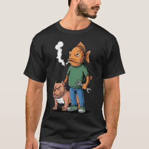 Camiseta Mecânico de Peixe Bravo & Pitbull - Antropomorfism
