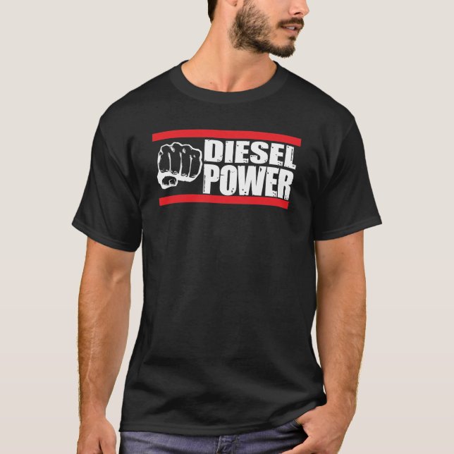 Camiseta Mecânico diesel do caminhão de Turbo do poder (Frente)