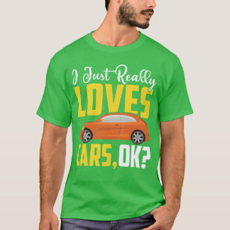 Camiseta Mecânico Dizendo Slogan Eu simplesmente amo carros
