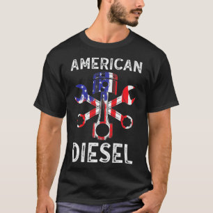 Camiseta Mecânico do Caminhão de Bandeira Diesel American