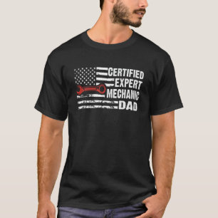 Camiseta Mecânico Especialista Certificado Pai Bandeira Ame