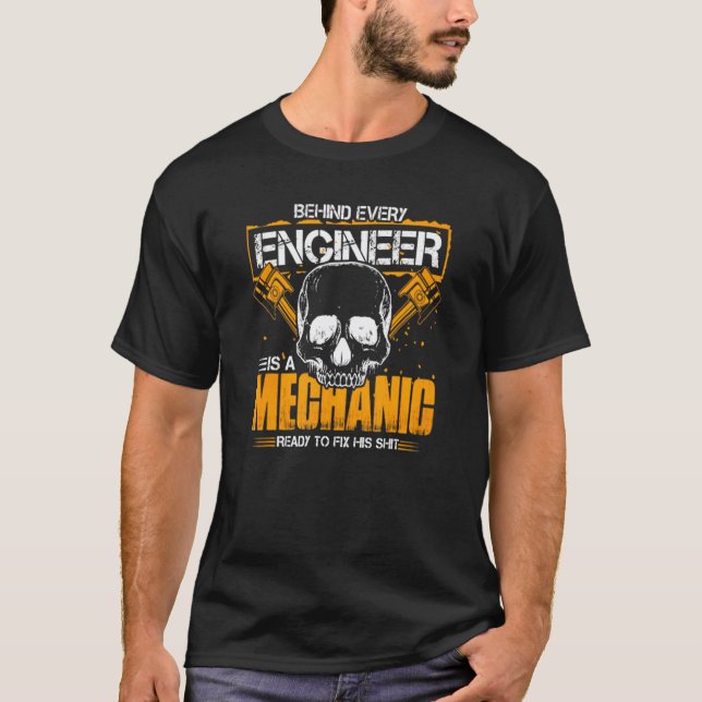 Camiseta Mecânico Pronto Para Consertar Engenheiro de Algué (Frente)