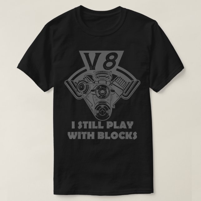Camiseta Mecânico V8 I Ainda joga com blocos (Frente do Design)