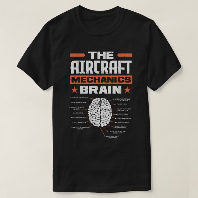 Camiseta Mecanismos aeronáuticos Cérebro Aviação Aeronave F (Frente do Design)