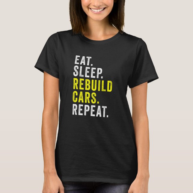 Camiseta Mecha de Garagem de Ajuste de Carros de Restauraçã (Frente)