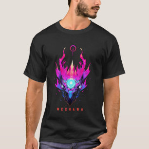 Camiseta Mecha Tóquio, Ilustração de Robô Cyberpunk Japonês