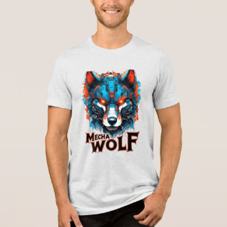 Camiseta Mecha Wolf Gráfico de Impressão Dupla