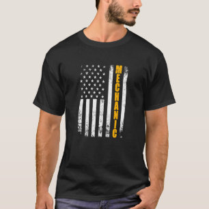 Camiseta Mechanic American Flag Usa Patriótico Ortoso Funny