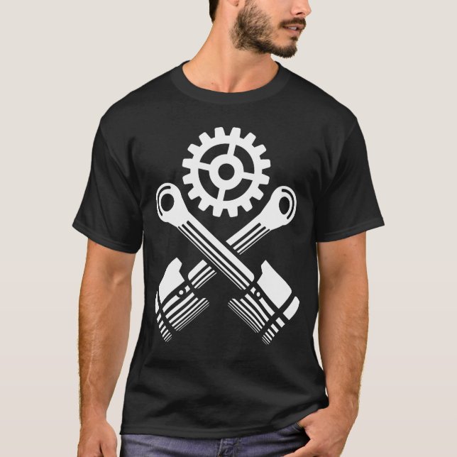 Camiseta Mechanic engine pistons friend (Frente)