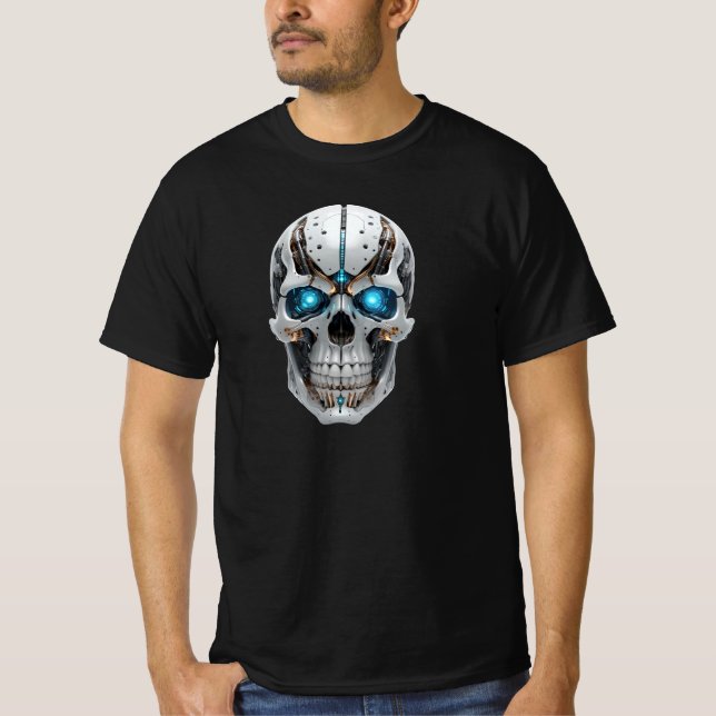 Camiseta Mechanical AI Skull (Frente)