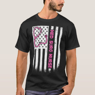 Camiseta Med Surg Enfermeira Americana Stethoscope Patrióti