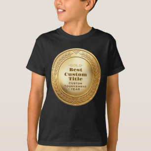 Camiseta Medal Personalizado 3D Realista Folha Dourada Edit