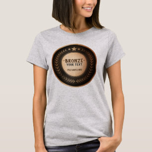 Camiseta MEDALHA Bronze Campeão IMPRESSÃO PERSONALIZADA DIY