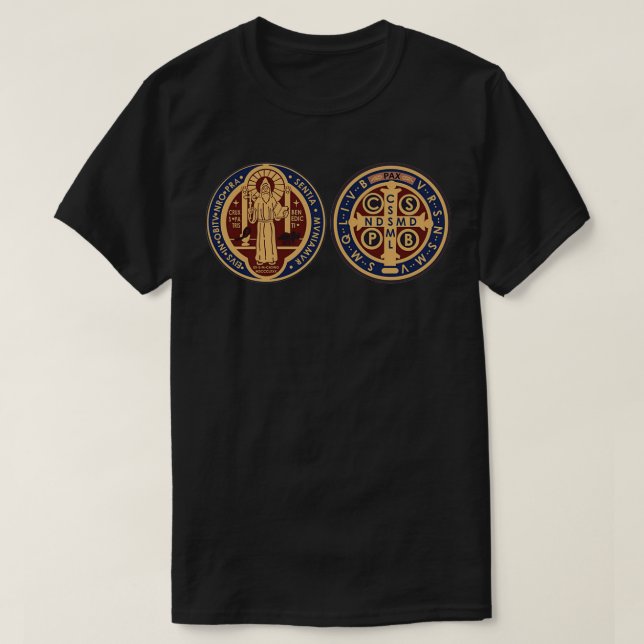 Camiseta Medalha do Santo Benedict (Frente do Design)