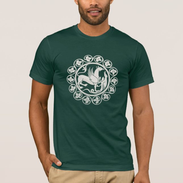 Camiseta Medalhão de Combate ao Grifo Medieval (Frente)