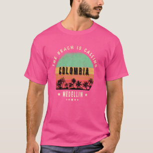 Camiseta Medellín Colombia Palm Trees Beach Sunset