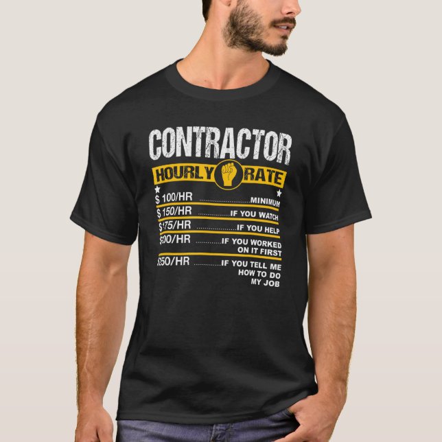 Camiseta Médias Contratado Taxa Horária Taxa de Mão de Obra (Frente)
