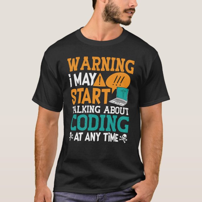 Camiseta Medical Coder Warning I May Start Talking Coding (Frente)