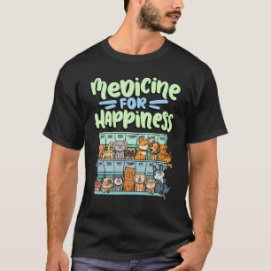 Camiseta medicamento para caixa de pílula de felicidade ani
