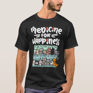 Camiseta medicamento para caixa de pílula de felicidade raç