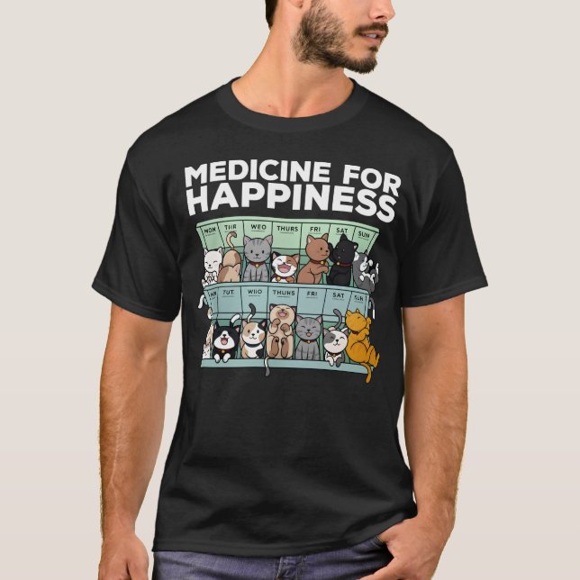 Camiseta Medicamento Para Felicidade Bem-Estar Mental Posit (Frente)