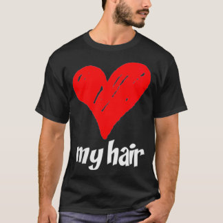 Camiseta Medição do comprimento do cabelo das mulheres com 
