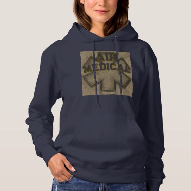 Camiseta Medicina aérea feminina de Khaki (Frente)