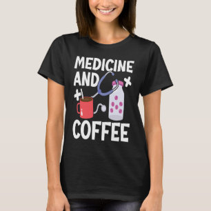 Camiseta Medicina E Café Médico Hospital Saúde Médica