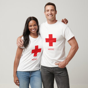 Camiseta MEDICINA Simples & Primeiros Socorros, Cruz, Ambul