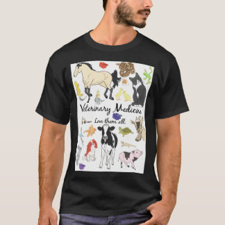Camiseta Medicina Veterinária Ama Todos Eles