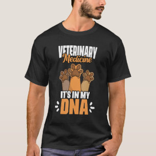 Camiseta Medicina Veterinária Está No Meu DNA Trabalhador D