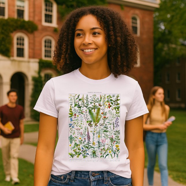 Camiseta Medicinal Plants & Flowers by Adolphe Millot (Criador carregado)