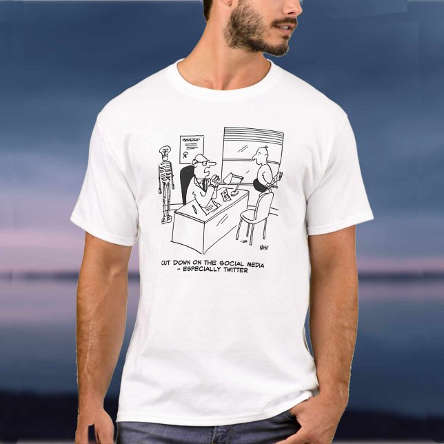 Camiseta Médico aconselha paciente a reduzir as mídias soci (Criador carregado)
