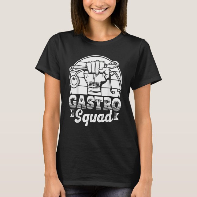 Camiseta Médico Assistente Gastroentero Gastro-Esquadrão (Frente)