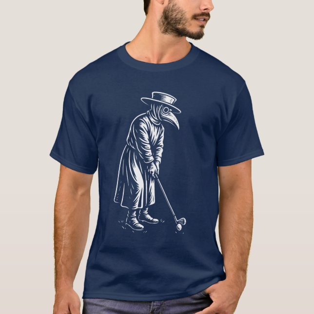 Camiseta Médico da peste jogando golfe (Frente)