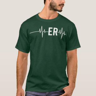 Camiseta Médico de Emergência Enfermeiro Presente Coração E