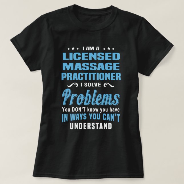Camiseta Médico de Massagens Licenciado (Frente do Design)
