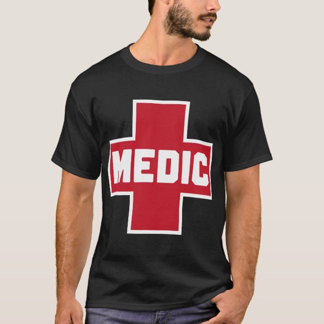 Camiseta Médico de Rua Red First Aid Auxiliar (Frente)