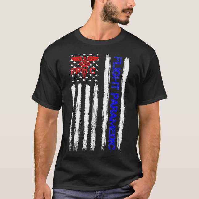 Camiseta Médico de Voo EMS EMT Enfermeira paramédica dos EU (Frente)