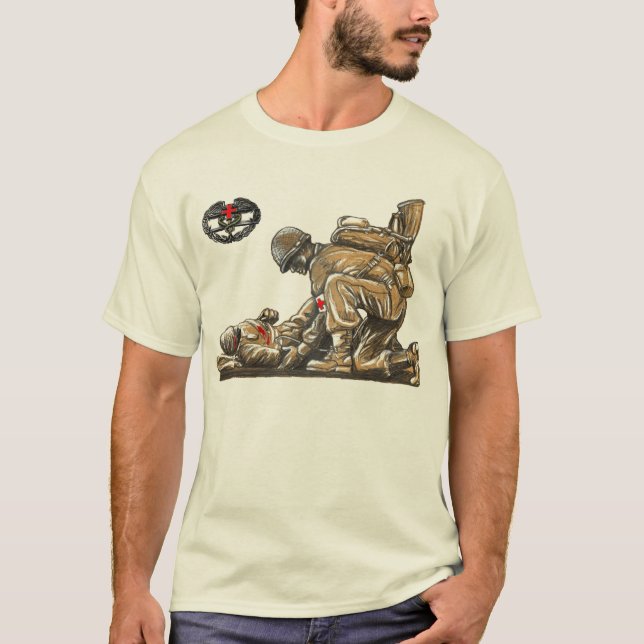 Camiseta Médico do combate - estabeleça vida (Frente)