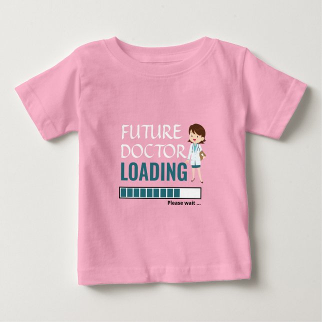 Camiseta Médico Futuro Carregando Cor-de-Rosa Torne Sua Pró (Frente)