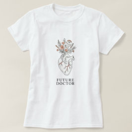 Camiseta Médico Futuro | Coração Anatômico com Boca Floral