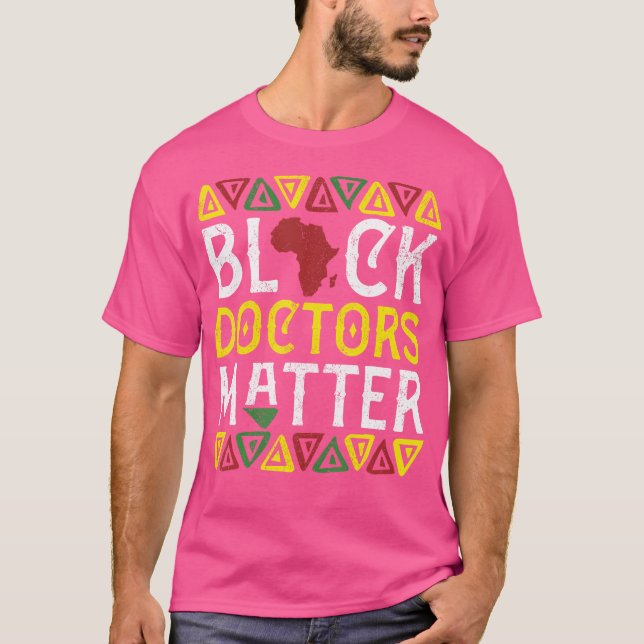 Camiseta Médico Negro Matter Roupa afro-americano (Frente)