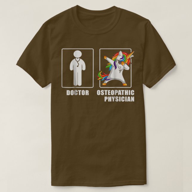 Camiseta Médico Osteopático legal Homens Unicórnio Engraçad (Frente do Design)