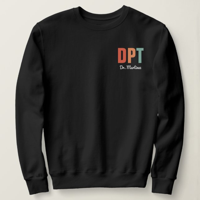 Camiseta Médico Personalizado de DPT em Terapia Física (Frente do Design)