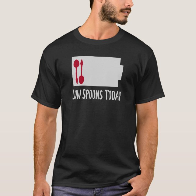 Camiseta Medidor de Bateria Spoonie - Colheres Baixas Hoje  (Frente)