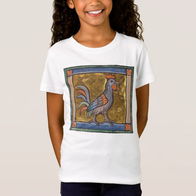 Camiseta Medieval Bestiary Rooster c. 1270 (Frente)