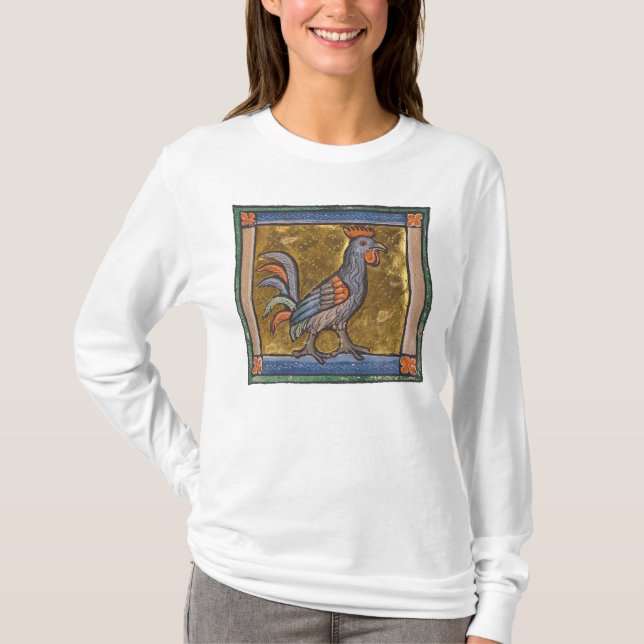 Camiseta Medieval Bestiary Rooster c. 1270 (Frente)